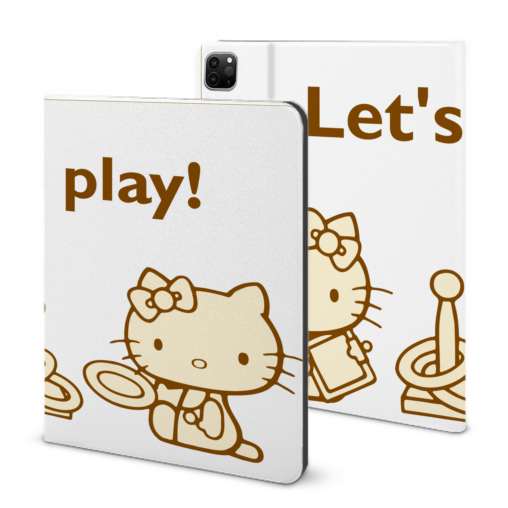 （画像用） Hello Kitty ハローキティ IPad ケース ブック型 PUレザー TPU 耐衝撃 軽量 薄型 ペン収納なし 全面保護 IPad 各モデル対応